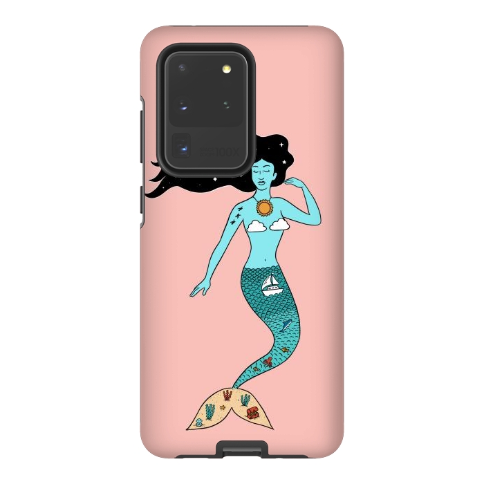 Galaxy S20 Ultra StrongFit Mermaid Nature Pink by Coffee Man