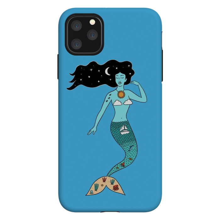 iPhone 11 Pro Max StrongFit Mermaid Nature Blue by Coffee Man
