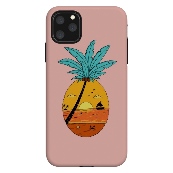 iPhone 11 Pro Max StrongFit Pineapple Nature pink by Coffee Man