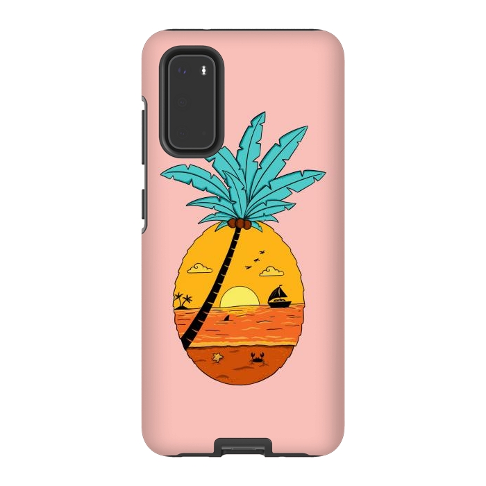 Galaxy S20 StrongFit Pineapple Nature pink by Coffee Man
