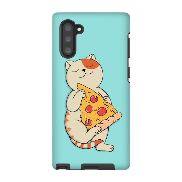 Galaxy Note 10 StrongFit Cat and Pizza by Coffee Man