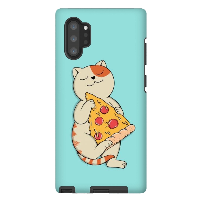 Galaxy Note 10 plus StrongFit Cat and Pizza by Coffee Man
