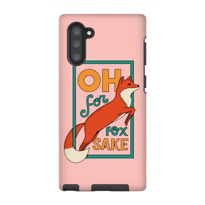 Galaxy Note 10 StrongFit Oh for fox sake pink by Coffee Man