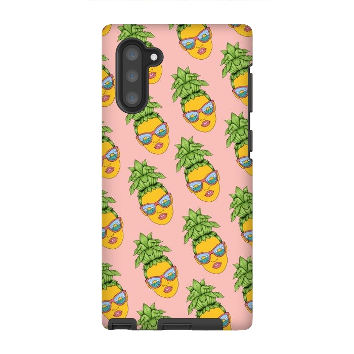 Galaxy Note 10 StrongFit Pineapple Girl Pattern Pink by Coffee Man