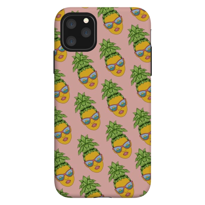 iPhone 11 Pro Max StrongFit Pineapple Girl Pattern Pink by Coffee Man