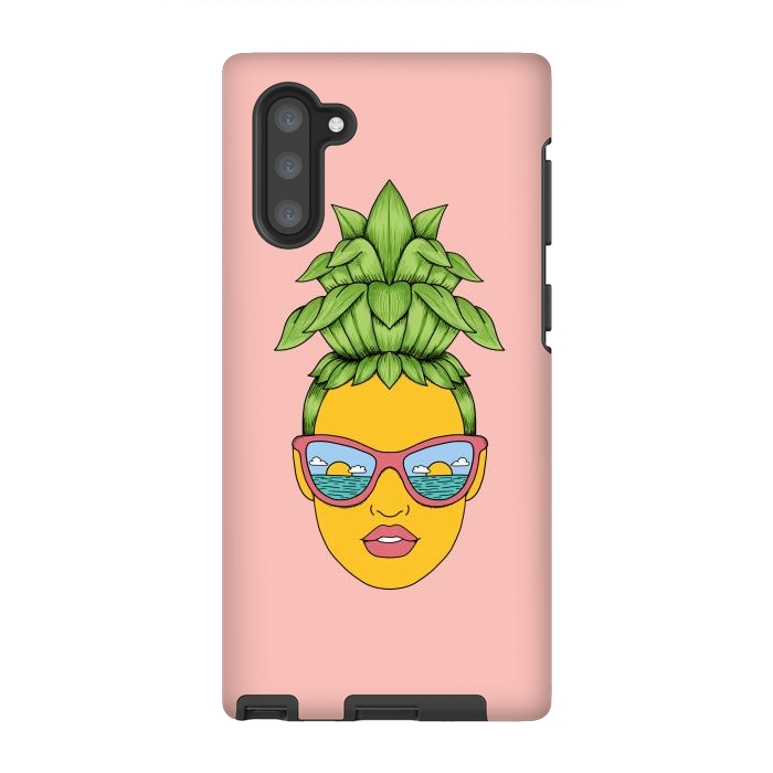 Galaxy Note 10 StrongFit Pineapple Girl Pink by Coffee Man
