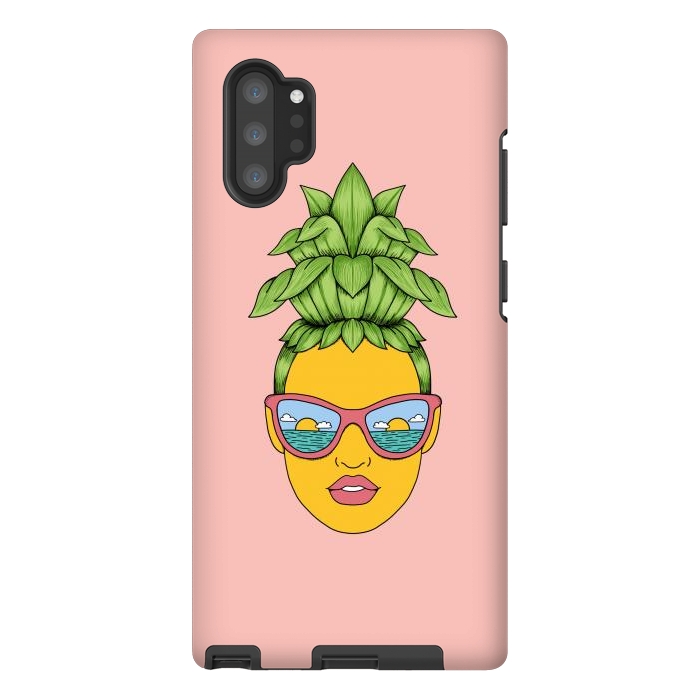 Galaxy Note 10 plus StrongFit Pineapple Girl Pink by Coffee Man