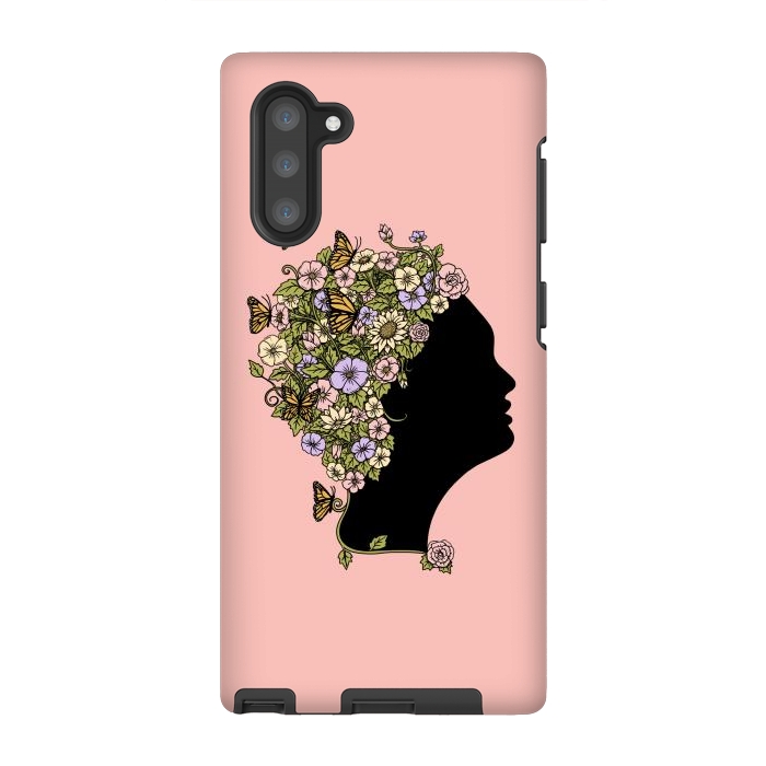 Galaxy Note 10 StrongFit Floral Lady Pink by Coffee Man