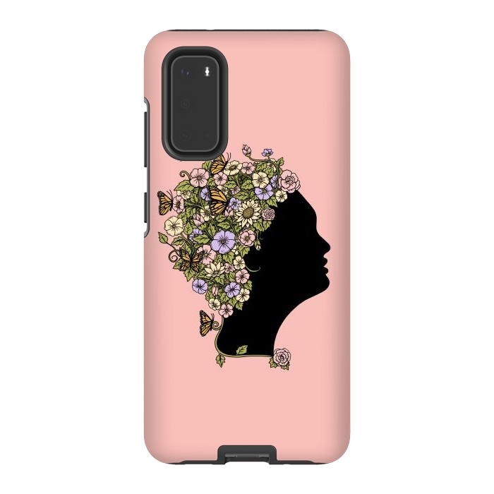 Galaxy S20 StrongFit Floral Lady Pink by Coffee Man