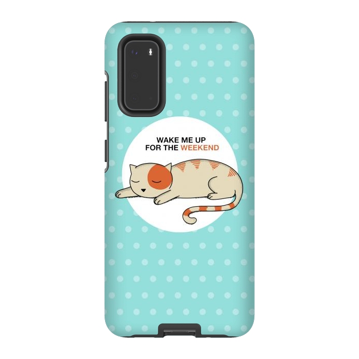 Galaxy S20 StrongFit Cat wake me up by Coffee Man