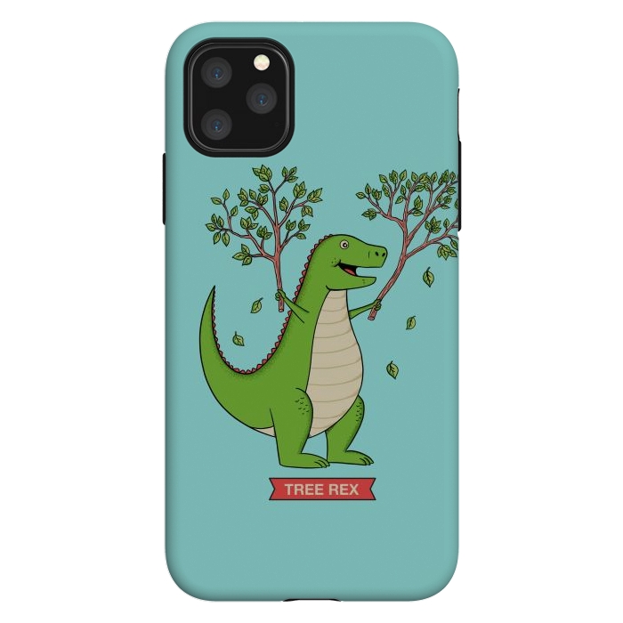 iPhone 11 Pro Max StrongFit Tree Rex Blue Version by Coffee Man