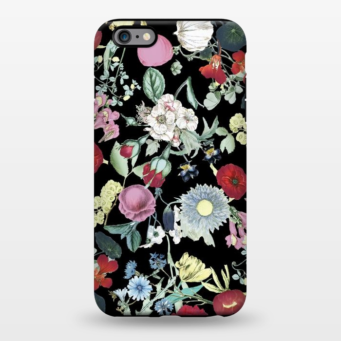 iPhone 6/6s plus StrongFit Vintage flower garden - rich colors on black by Oana 