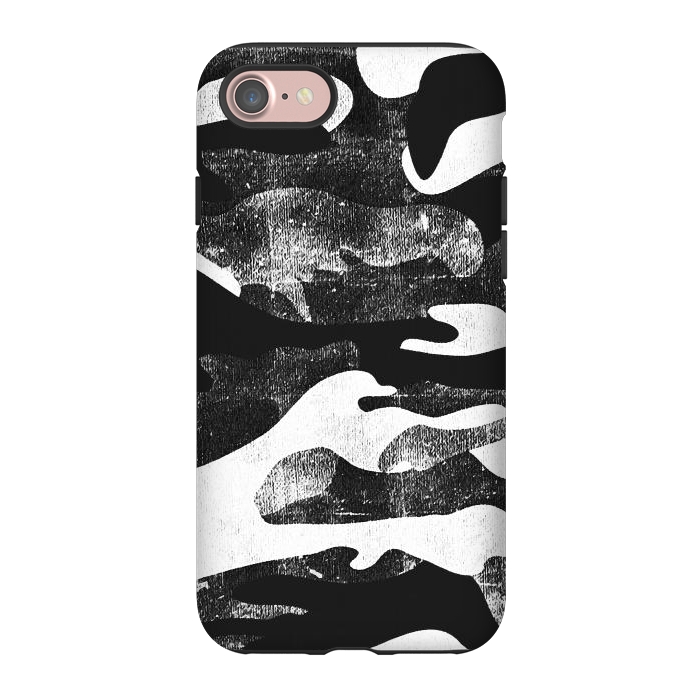 iPhone 7 StrongFit Textured grunge monochrome camouflage by Oana 