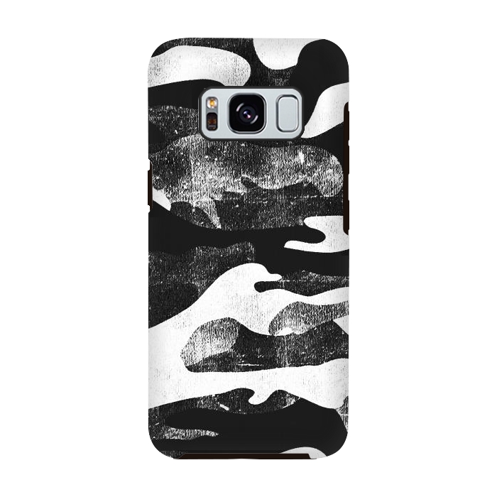 Galaxy S8 StrongFit Textured grunge monochrome camouflage by Oana 