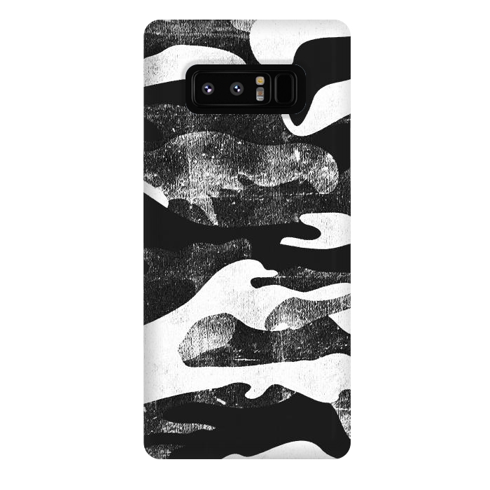 Galaxy Note 8 StrongFit Textured grunge monochrome camouflage by Oana 