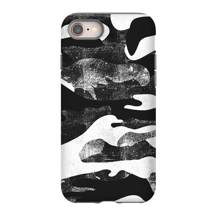 iPhone 8 StrongFit Textured grunge monochrome camouflage by Oana 