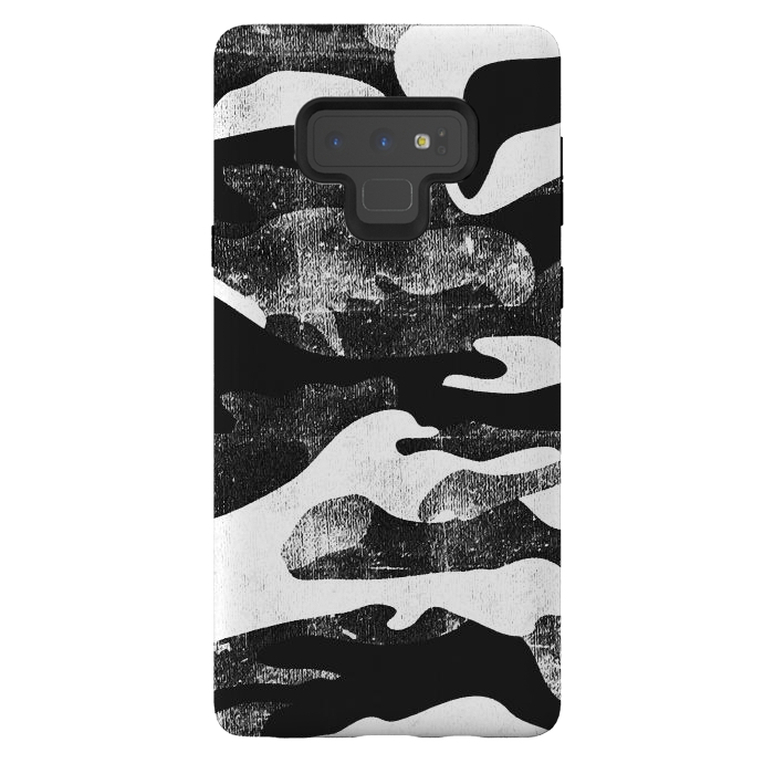 Galaxy Note 9 StrongFit Textured grunge monochrome camouflage by Oana 