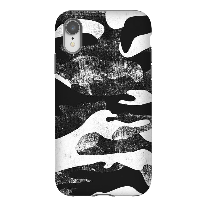 iPhone Xr StrongFit Textured grunge monochrome camouflage by Oana 