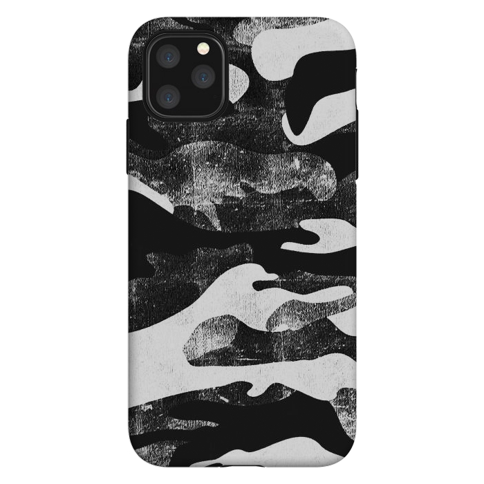 iPhone 11 Pro Max StrongFit Textured grunge monochrome camouflage by Oana 