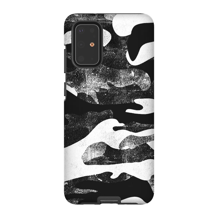 Galaxy S20 Plus StrongFit Textured grunge monochrome camouflage by Oana 