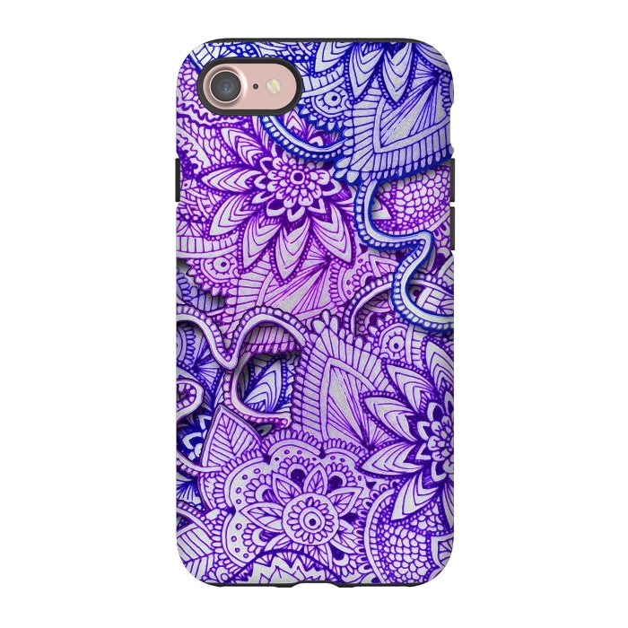iPhone 7 StrongFit Floral Doodle G582 by Medusa GraphicArt