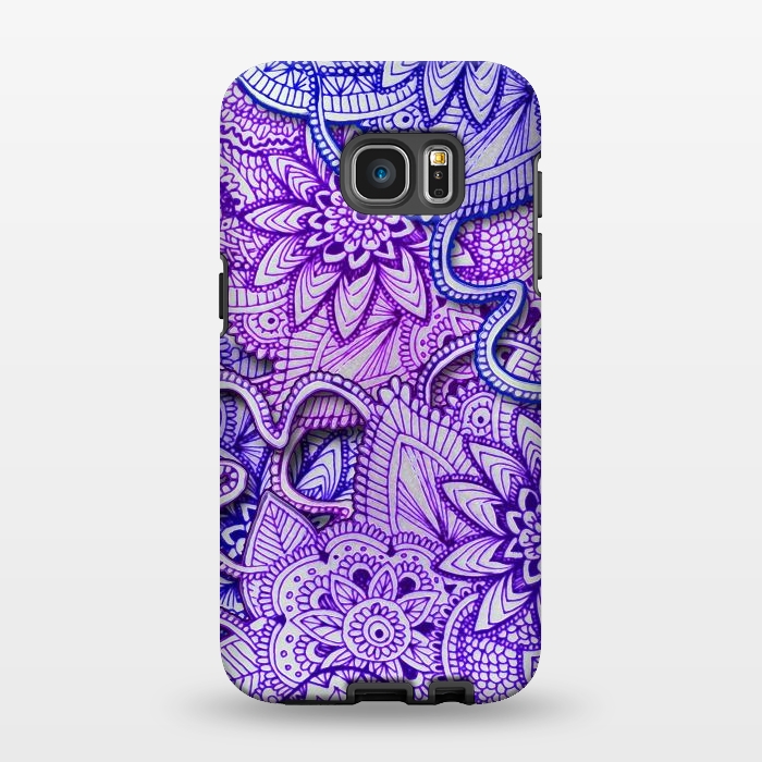 Galaxy S7 EDGE StrongFit Floral Doodle G582 by Medusa GraphicArt