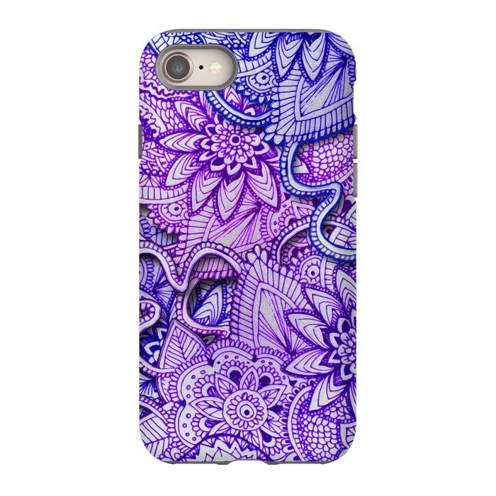 iPhone 8 StrongFit Floral Doodle G582 by Medusa GraphicArt