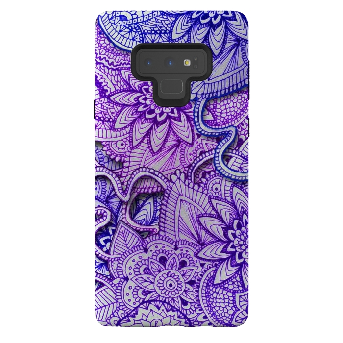 Galaxy Note 9 StrongFit Floral Doodle G582 by Medusa GraphicArt