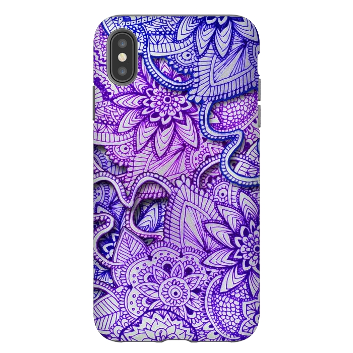 iPhone Xs Max StrongFit Floral Doodle G582 by Medusa GraphicArt