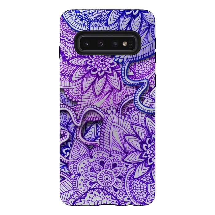 Galaxy S10 StrongFit Floral Doodle G582 by Medusa GraphicArt