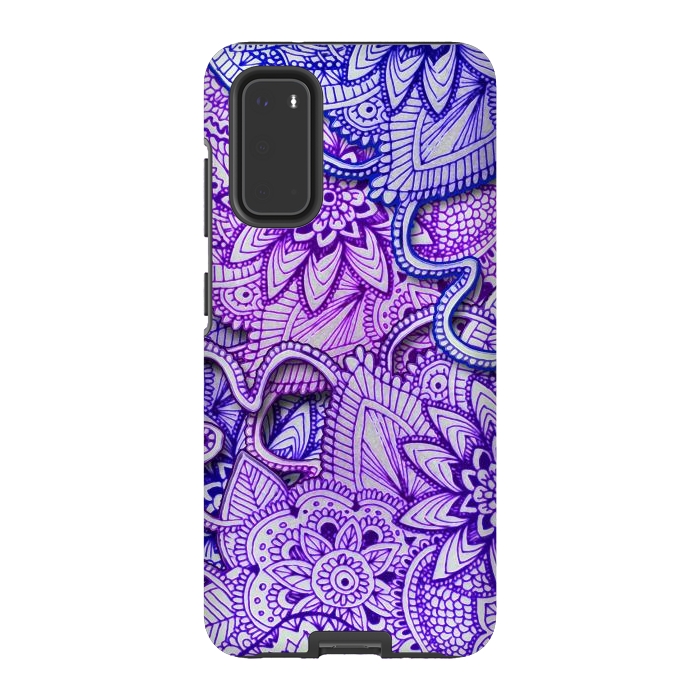 Galaxy S20 StrongFit Floral Doodle G582 by Medusa GraphicArt