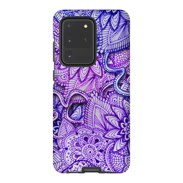 Galaxy S20 Ultra StrongFit Floral Doodle G582 by Medusa GraphicArt