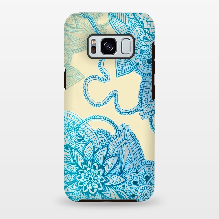 Galaxy S8 plus StrongFit Floral Doodle G580 by Medusa GraphicArt