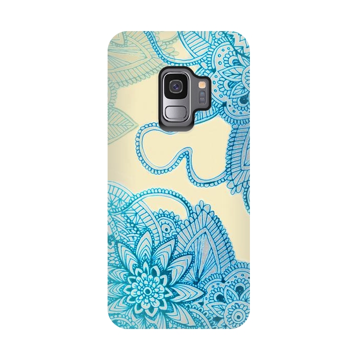 Galaxy S9 StrongFit Floral Doodle G580 by Medusa GraphicArt
