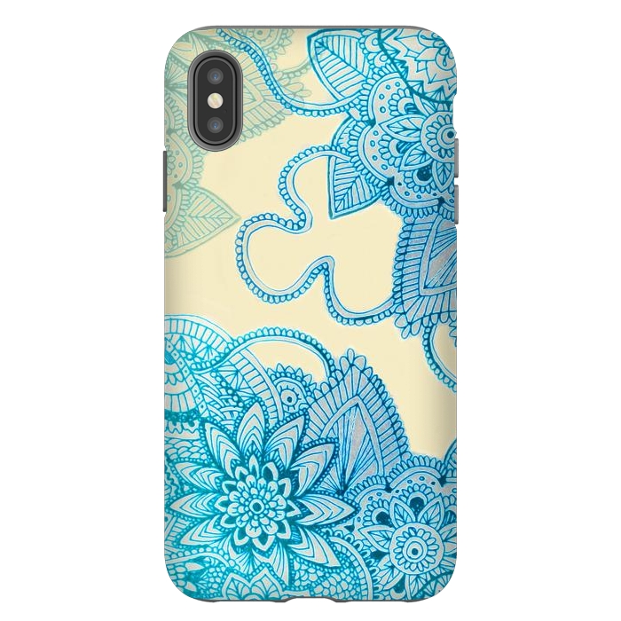 iPhone Xs Max StrongFit Floral Doodle G580 by Medusa GraphicArt