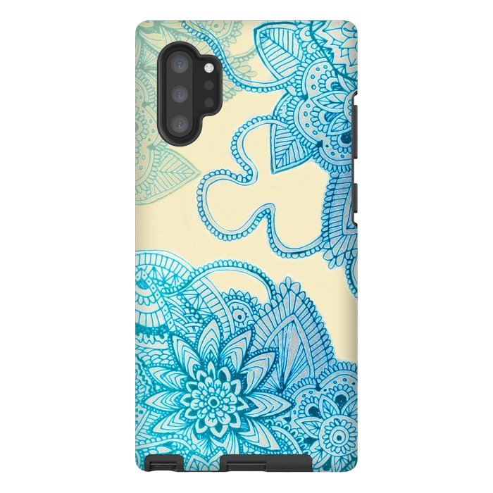Galaxy Note 10 plus StrongFit Floral Doodle G580 by Medusa GraphicArt