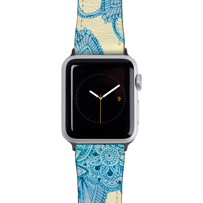 Watch 42mm / 44mm Strap PU leather Floral Doodle G580 by Medusa GraphicArt