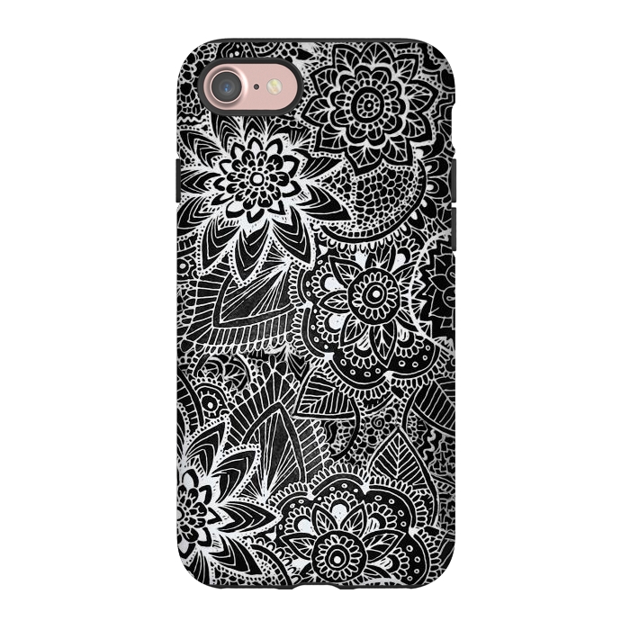 iPhone 7 StrongFit Floral Doodle G581 by Medusa GraphicArt