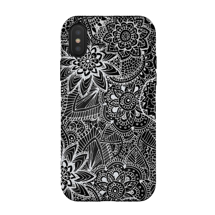 iPhone Xs / X StrongFit Floral Doodle G581 by Medusa GraphicArt