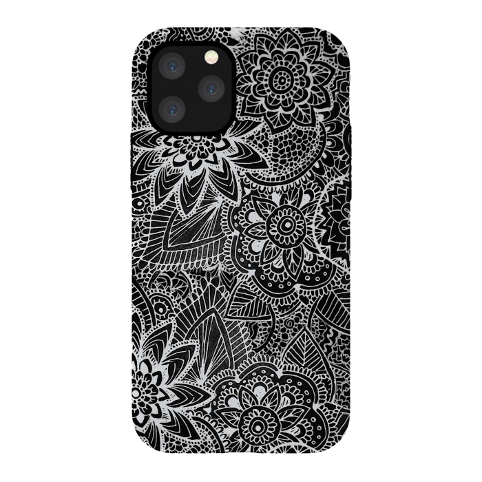iPhone 11 Pro StrongFit Floral Doodle G581 by Medusa GraphicArt