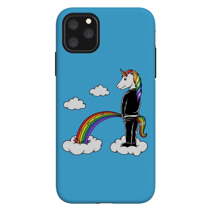 iPhone 11 Pro Max StrongFit Unicorn Rainbow Blue by Coffee Man
