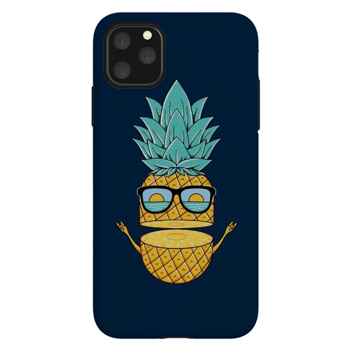 iPhone 11 Pro Max StrongFit Pineapple Sunglasses Blue by Coffee Man
