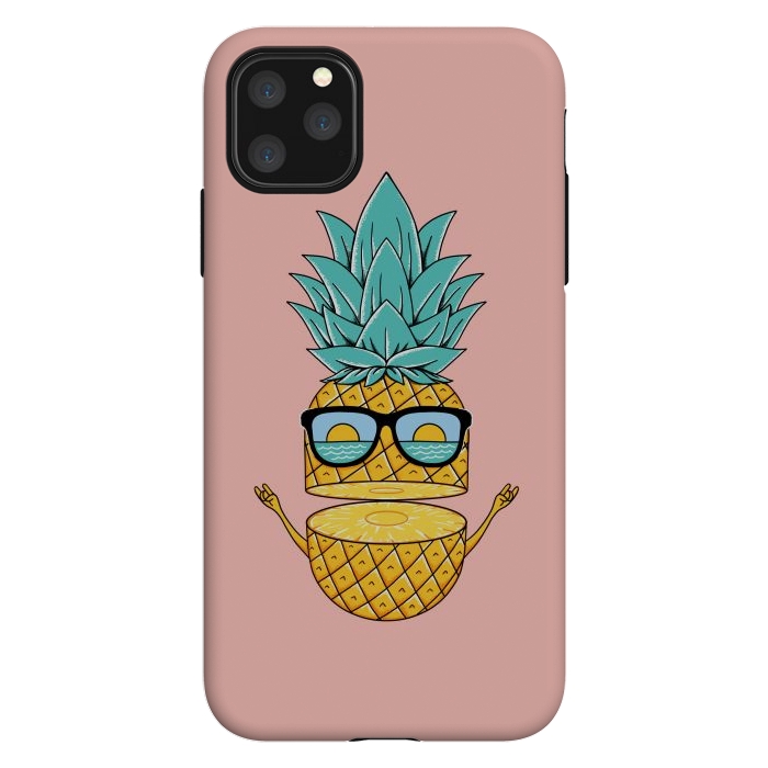 iPhone 11 Pro Max StrongFit Pineapple Sunglasses Pink by Coffee Man