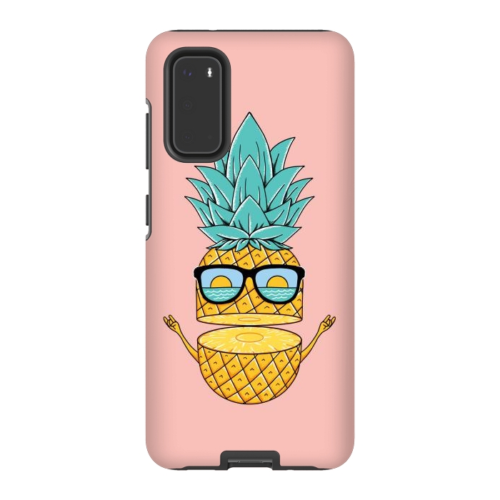 Galaxy S20 StrongFit Pineapple Sunglasses Pink by Coffee Man