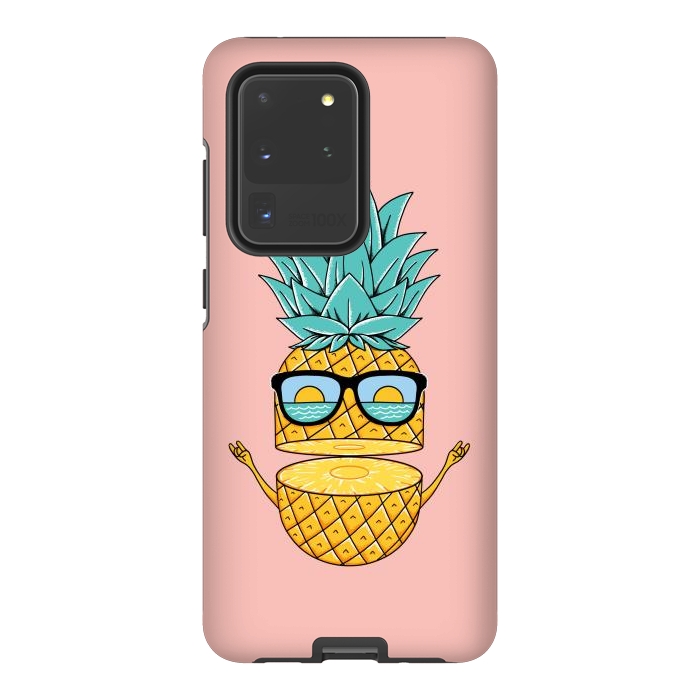 Galaxy S20 Ultra StrongFit Pineapple Sunglasses Pink by Coffee Man