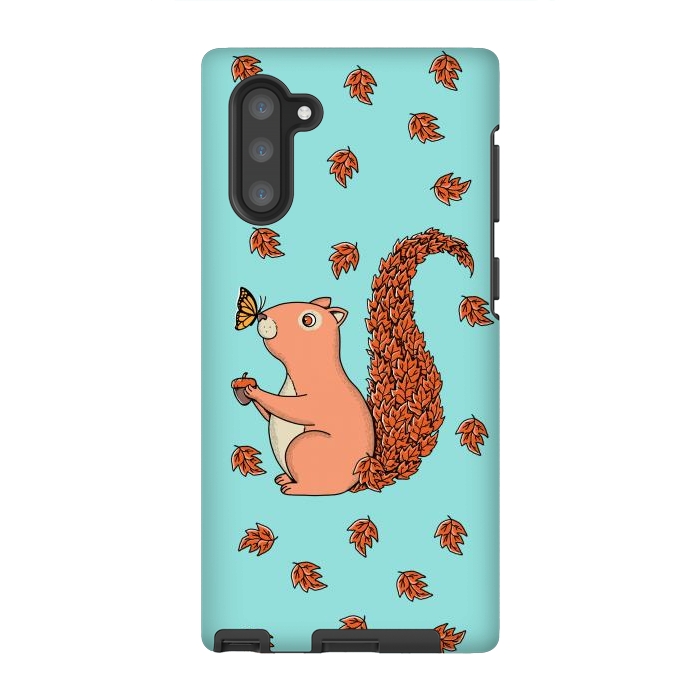 Galaxy Note 10 StrongFit Squirrel and Butterfly by Coffee Man