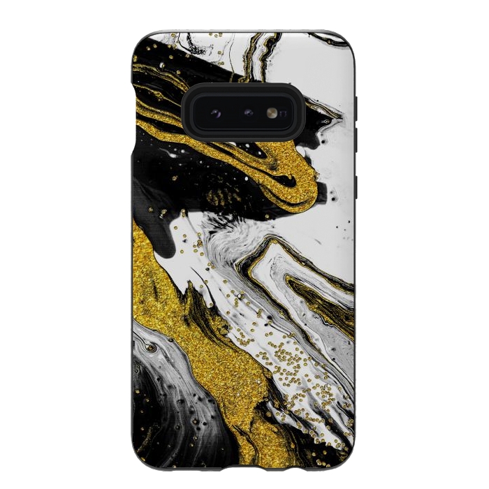 Galaxy S10e StrongFit Luxe Black and Gold by Ashley Camille