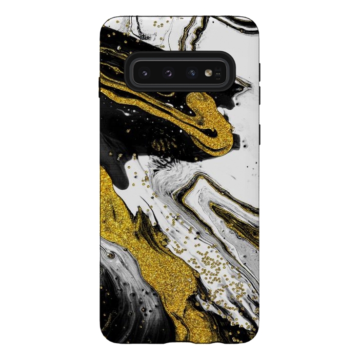 Galaxy S10 StrongFit Luxe Black and Gold by Ashley Camille