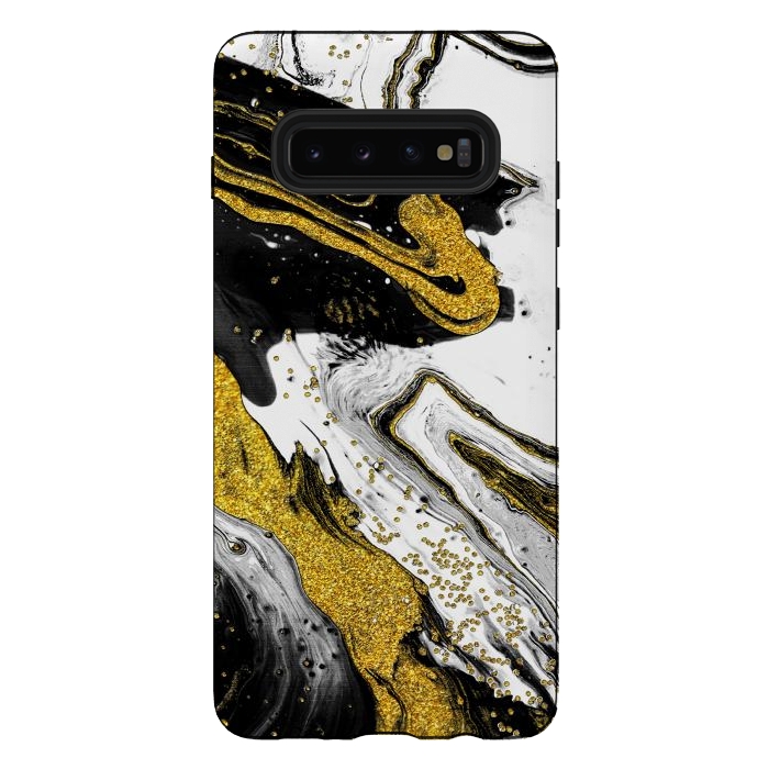 Galaxy S10 plus StrongFit Luxe Black and Gold by Ashley Camille