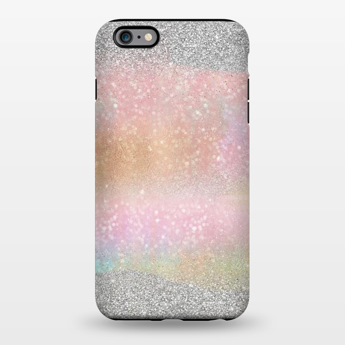 iPhone 6/6s plus StrongFit Elegant Silver Gold strokes rainbow glow Glitter abstract image by InovArts